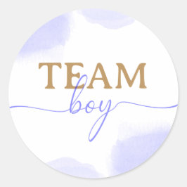 Rosa & Blau Aquarellfarben Gold-Script-Gender-Dars Runder Aufkleber