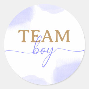 Rosa & Blau Aquarellfarben Gold-Script-Gender-Dars Runder Aufkleber