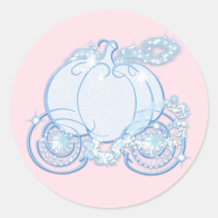 Rosa & Blau Aschenputtel Prinzessin Kutsche Party Runder Aufkleber