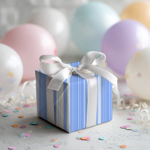 Rosa Blau Gelb Gestreiftes Muster Geschenkpapier Set