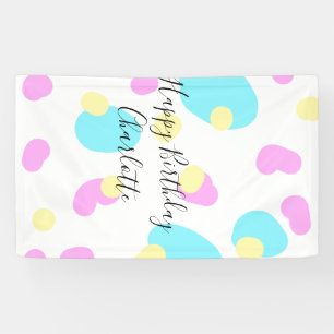 Rosa blau gelb glücklicher Geburtstag Kinder Forme Banner