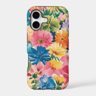 Rosa Blau Gelb Orange Blume Muster