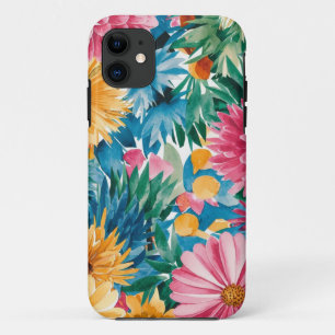 Rosa Blau Gelb Orange Blume Muster Case-Mate iPhone Hülle