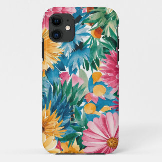 Rosa Blau Gelb Orange Blume Muster Case-Mate iPhone Hülle