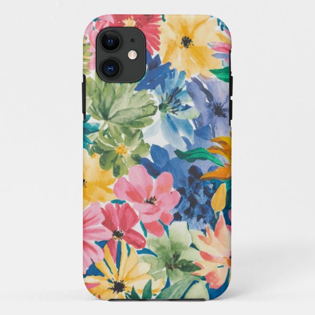 Rosa Blau Gelb Orange Blume Muster Case-Mate iPhone Hülle (Rückseite)
