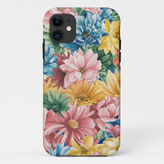Rosa Blau Gelb Orange Blume Muster Case-Mate iPhone Hülle