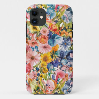 Rosa Blau Gelb Orange Blume Muster Case-Mate iPhone Hülle