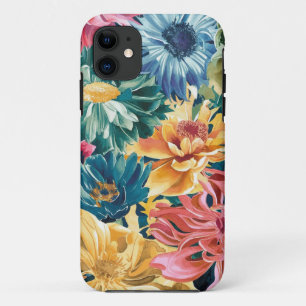 Rosa Blau Gelb Orange Blume Muster Case-Mate iPhone Hülle