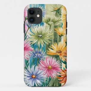 Rosa Blau Gelb Orange Blume Muster Case-Mate iPhone Hülle