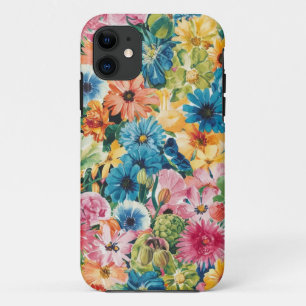 Rosa Blau Gelb Orange Blume Muster Case-Mate iPhone Hülle