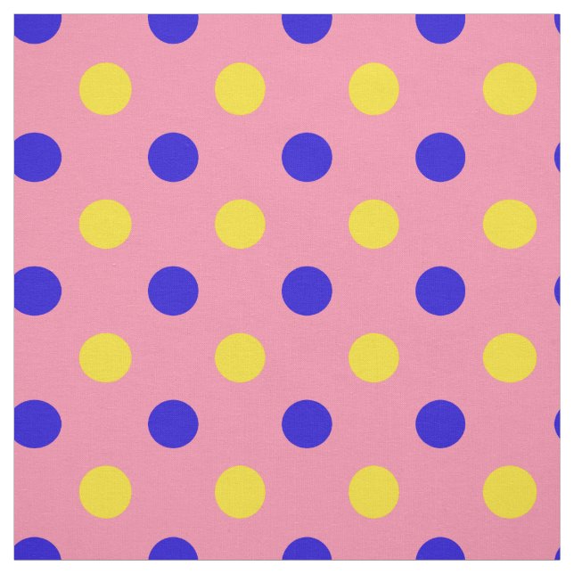 Rosa Blau Gelb Punkte Design  Stoff (Muster)