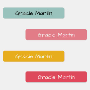 Rosa Blau Gelb zurück zur Schule Rechteckig Etiketten