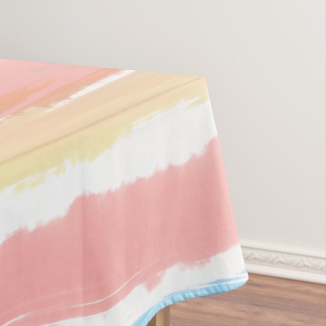 Rosa Blau Gelbe Streifen 60" x 104" Tischdecke (Beispiel)