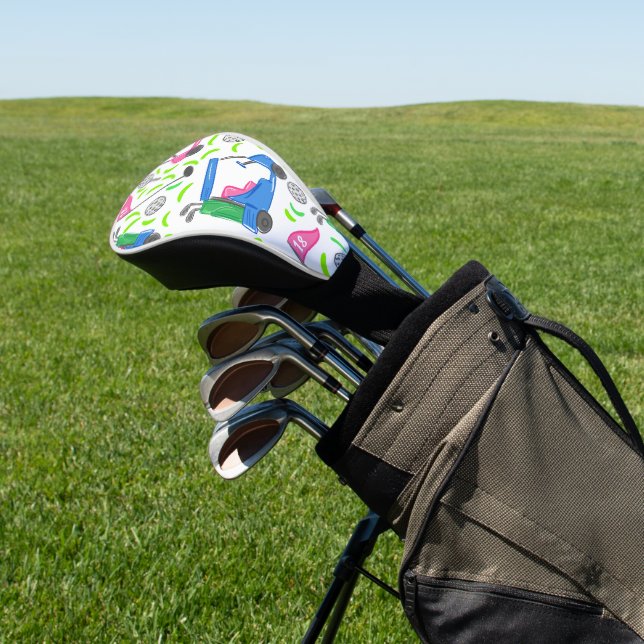 Rosa Blau grün Golf Headcover (In SItu)