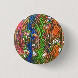 Rosa, Blau, Grün, Orange, Marmorkunst Button