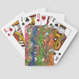 Rosa, Blau, Grün, Orange, Marmorkunst Spielkarten