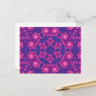 Rosa & Blau Kaleidoskop Gradient Snowflake Postkarte