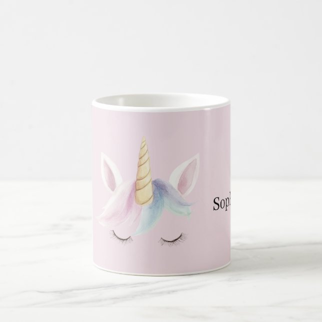 Rosa Blau Lila Einhorn Kaffeetasse (Mittel)
