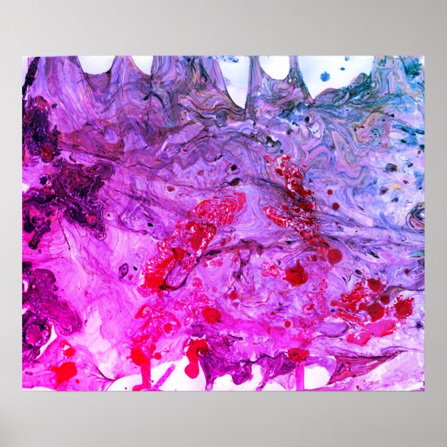 Rosa Blau Lila Moderne Abstrakte Kunst Trendy Poster (Vorne)