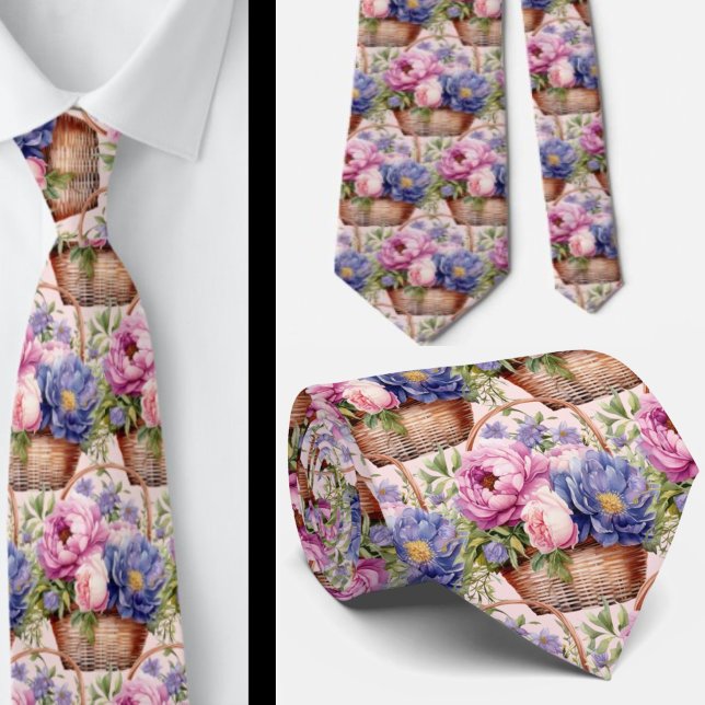 Rosa Blau Lila Violett-Blume Blütenfarben Krawatte (Von Creator hochgeladen)