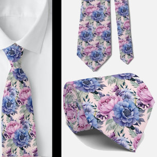 Rosa Blau Lila Violett-Blume Blütenfarben Krawatte