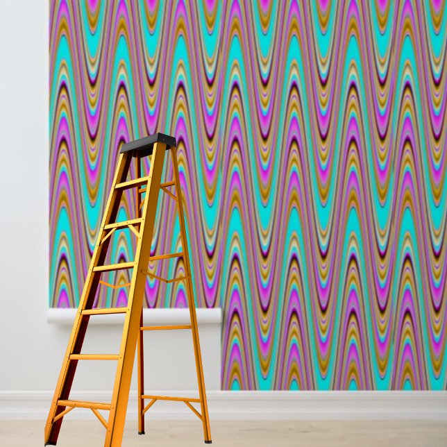 Rosa Blau Orange Schwarz Zig-Zag-Muster Schale Sto Tapete (Pink Blue Orange Black Zig-zag pattern peel stick Wallpaper)