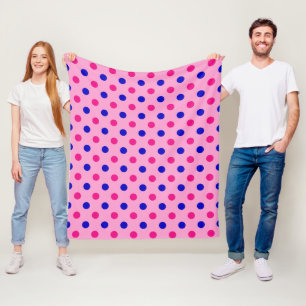Rosa Blau Rosa Punkte-Muster Fleecedecke