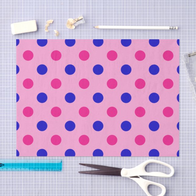 Rosa Blau Rosa Punkte-Muster Seidenpapier (Handwerk)