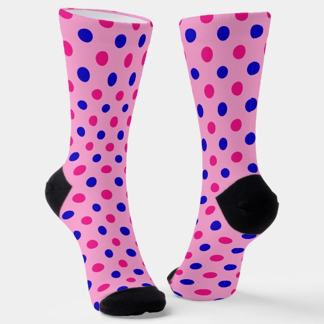 Rosa Blau Rosa Punkte-Muster Socken (Gewinkelt)