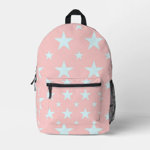 Rosa Blau Sterne Muster Pastell Konstellation Bedruckter Rucksack