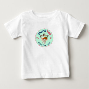 Rosa Blau Süße Illustrative Lebensmittel Geschäft  Baby T-shirt