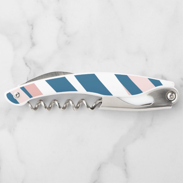 Rosa Blau und Abstrakt weiß Kellnermesser (Rückseite)