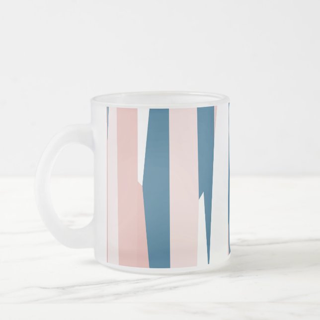 Rosa Blau und Abstrakt weiß Mattglastasse (Links)