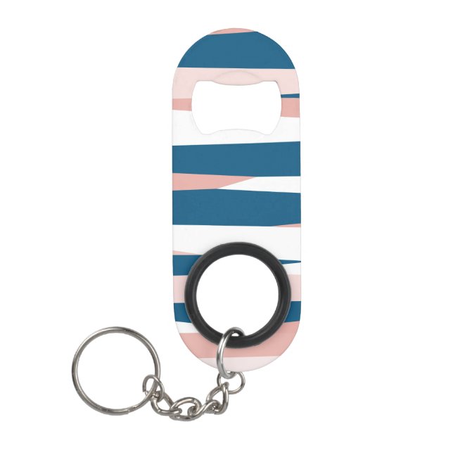 Rosa Blau und Abstrakt weiß Mini Flaschenöffner (Vorderseite)