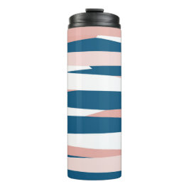 Rosa Blau und Abstrakt weiß Thermosbecher