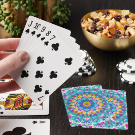 Rosa, Blau und Gelb Mandala Spielkarten