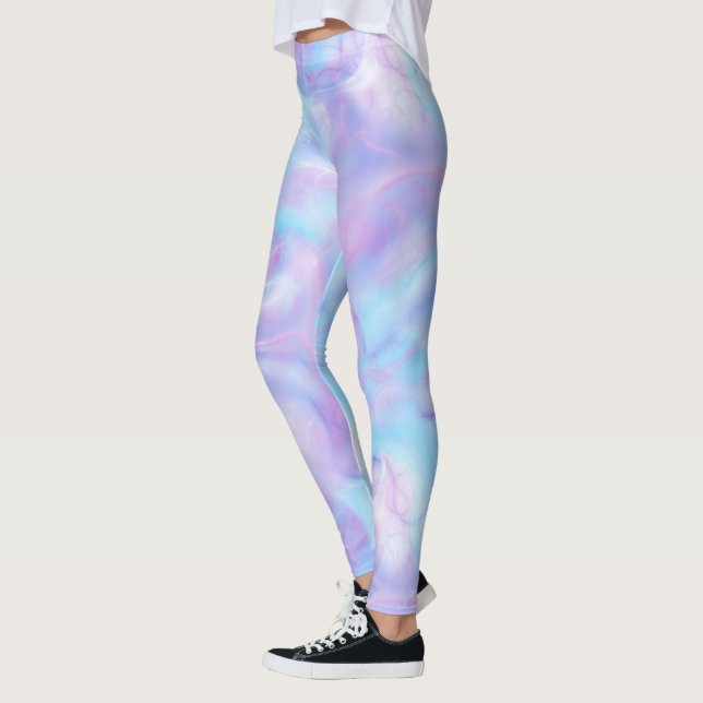 Rosa, Blau und Lila Abstrakt Leggings (Links)