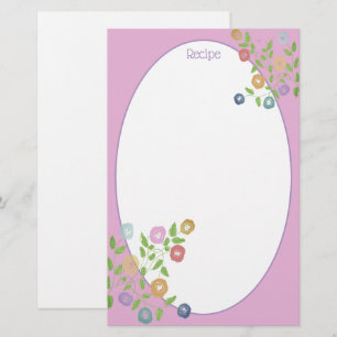 Rosa Blau und Lila florale Akzentuierung Briefpapier