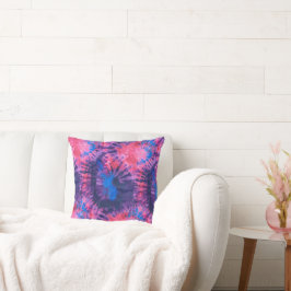 Rosa Blau und Lila Spiral Tie Dye Kissen