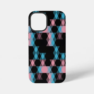 rosa blau und schwarze geometrische iPhone 12 mini hülle