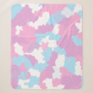 Rosa Blau Weiße Camo Abstract Sherpadecke