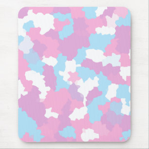Rosa Blau Weiße Camouflage Abstrakt Mousepad