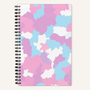 Rosa Blau Weiße Camouflage Abstrakt Notizbuch