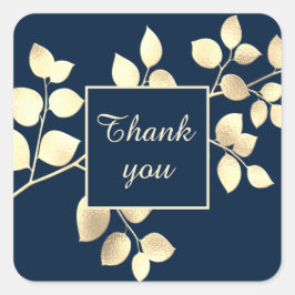 Rosa-blaue Blätter quadratischer Aufkleber