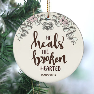 Rosa blaue Blumen und Blätter Er heilt die gebroch Keramik Ornament