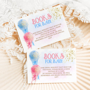 Rosa blaue Bücher für Baby-Geschlechtsenthüllungs- Begleitkarte