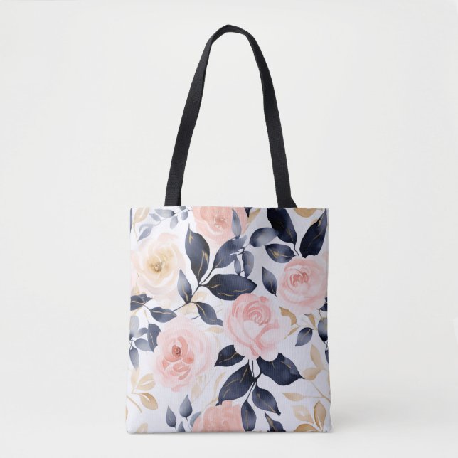 Rosa Blaue Chic Blumen (Vorderseite)