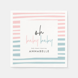 rosa-blaue Duschtypografie des modernen Party Serviette