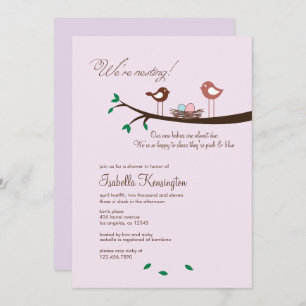 Rosa & blaue Eier Twins Kinderdusche Einladung