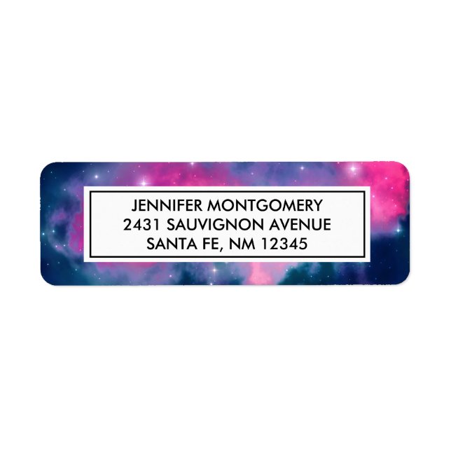 Rosa & blaue Galaxie Nebula & Stars Abstrakt (Vorne)